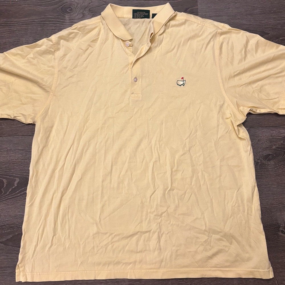 Masters Collection Men's XL 100% Cotton Polo Shirt Solid Yellow Augusta National